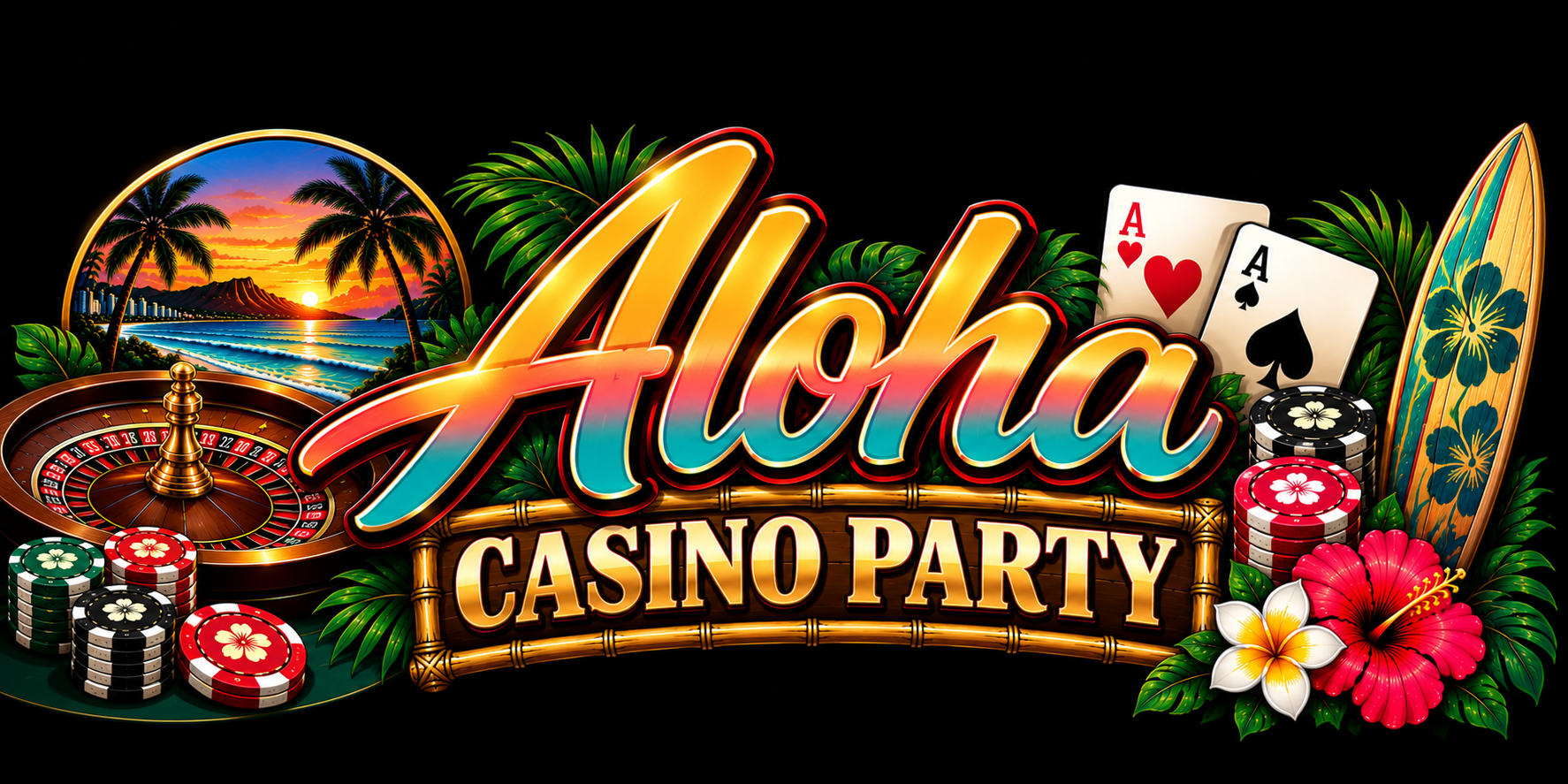 Aloha Casino Party Logo